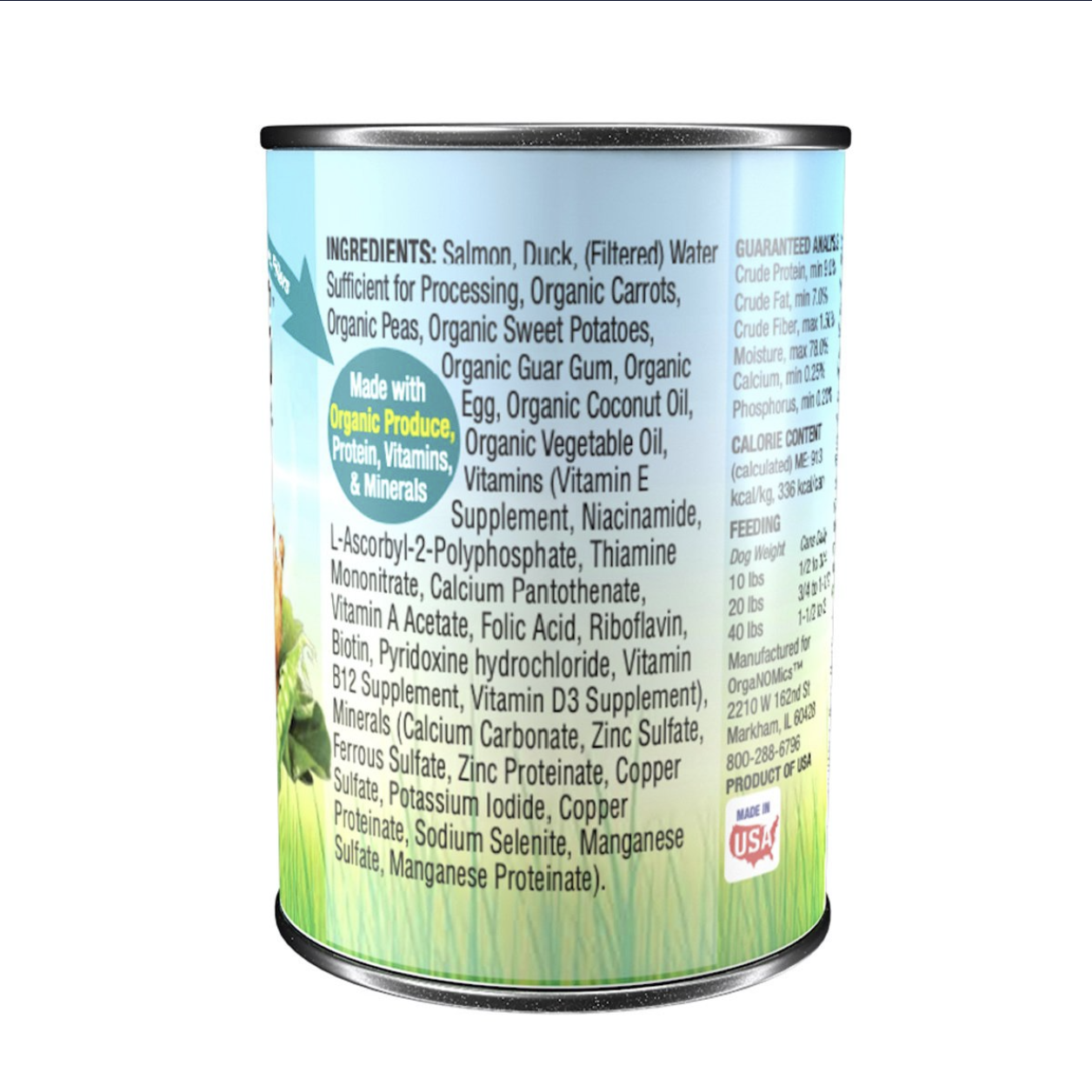 Alimento Húmedo  Organomics Salmon y Pato 354grs  Pza 