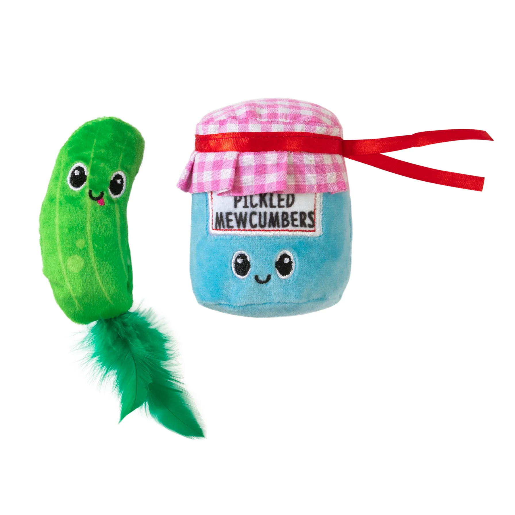 Juguete de peluche para gatos Quirky Kitty Pickled Mewcumbers con hierba gatera