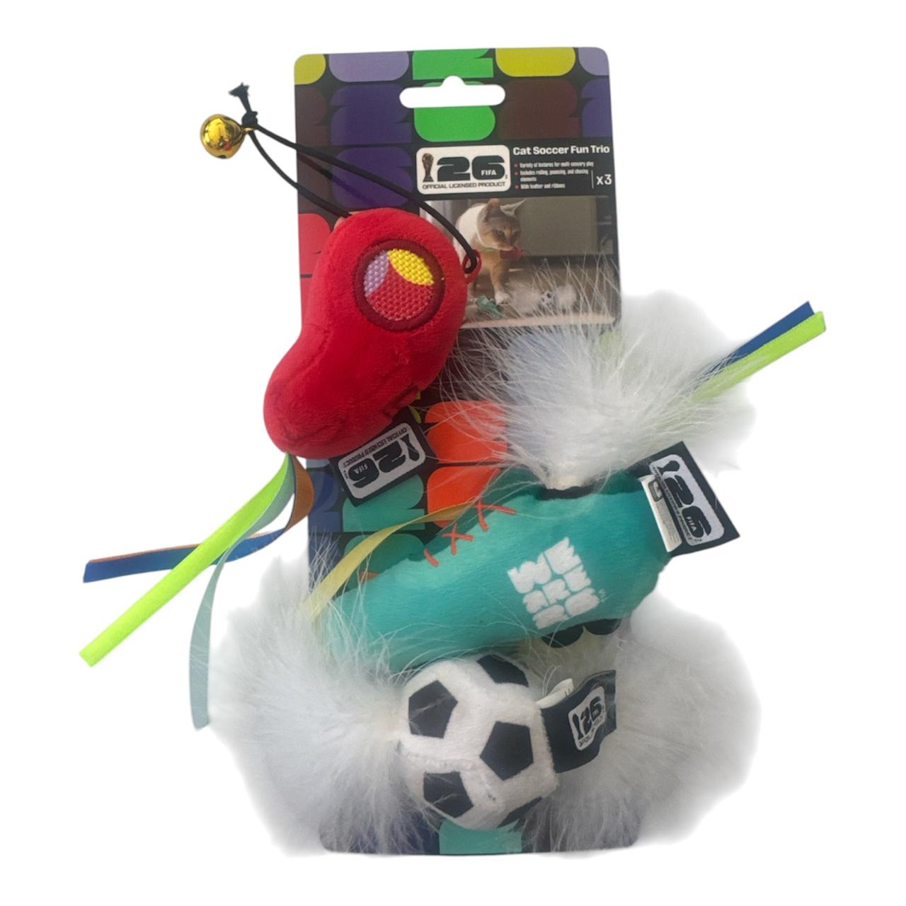 Trío divertido de fútbol de gato 3 piezas 100grs. Pza