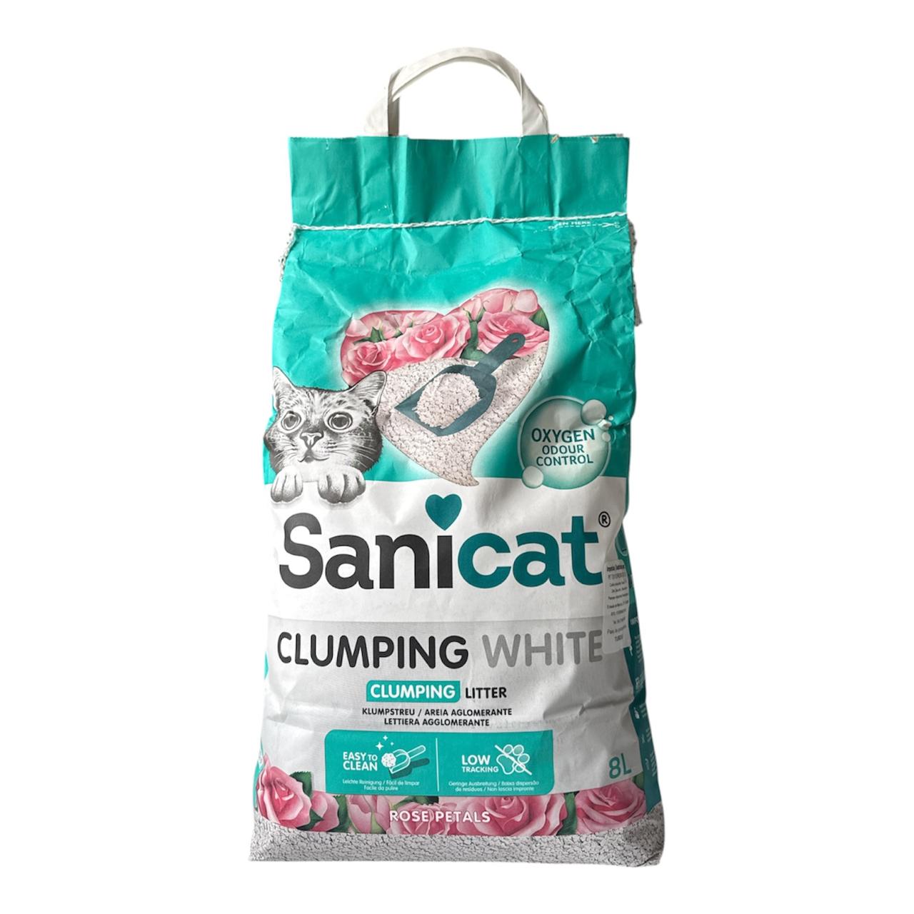 Sanicat Clumping White Rose Petals 8L Pza