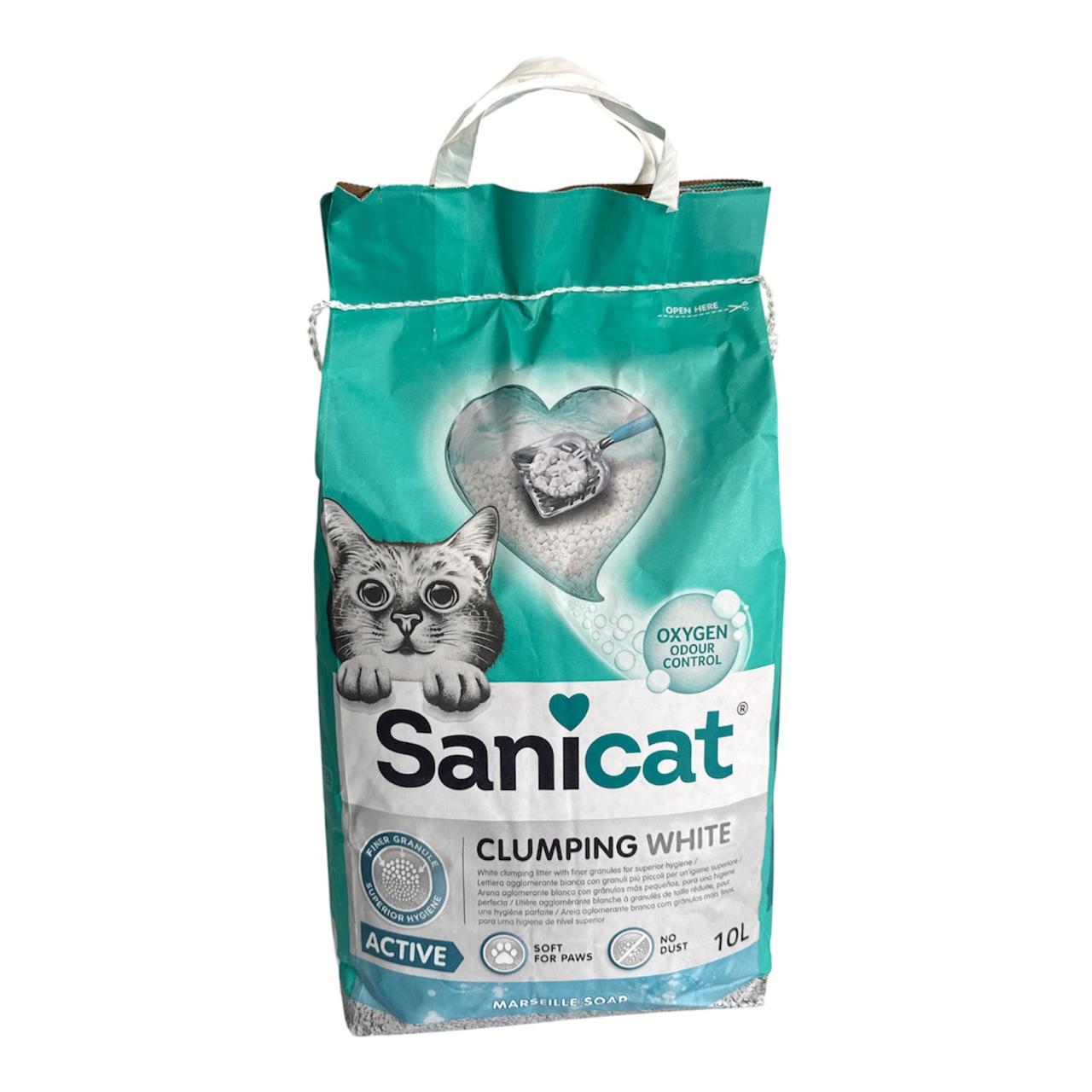 Sanicat Clumping White Active 10 L Pza