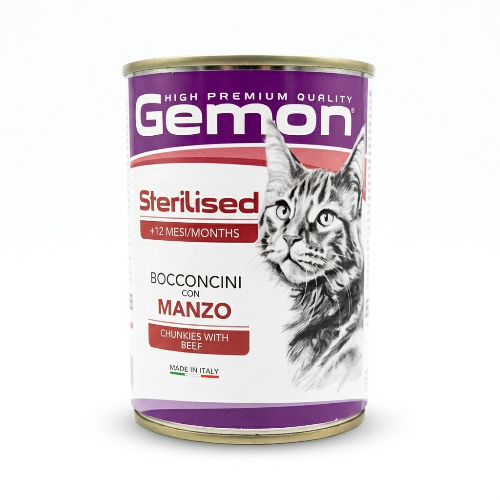 Gemon Lata Gato Esterilizado Bocconcini e Manzo  Pza 